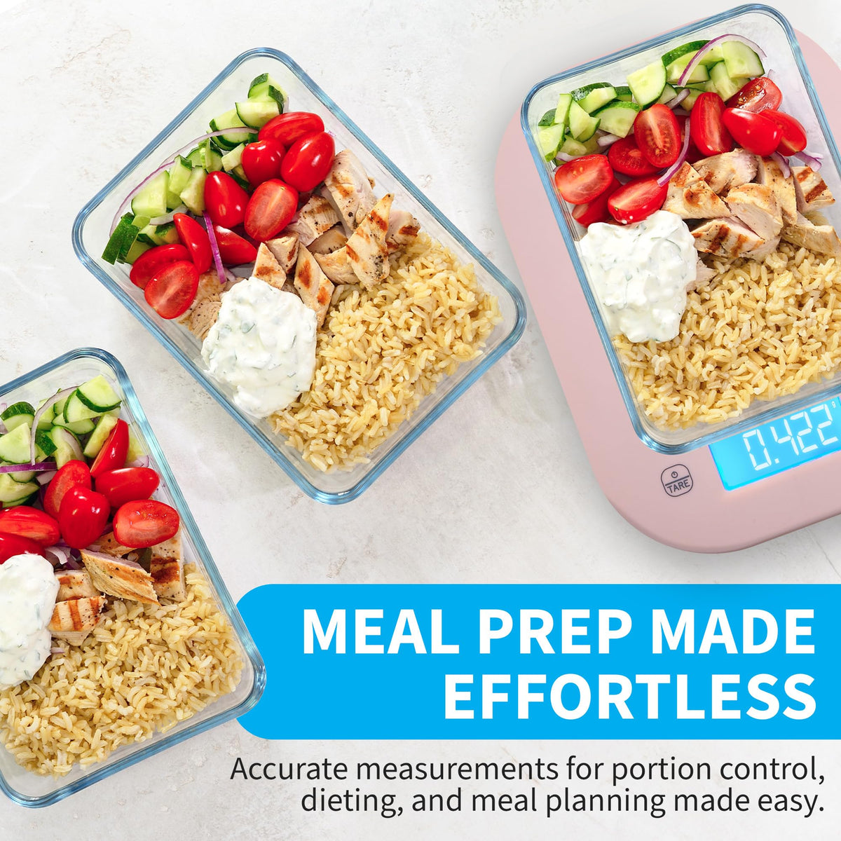 Smart Weigh pink scale measuring ingredients for consistent portions