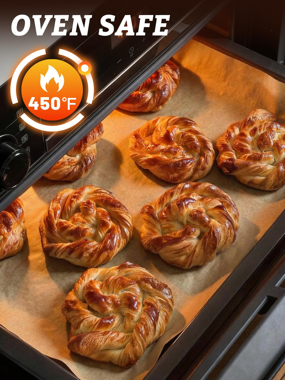 SMARTAKE 12x16 inch sheets fit half-sheet pans for efficient cooking