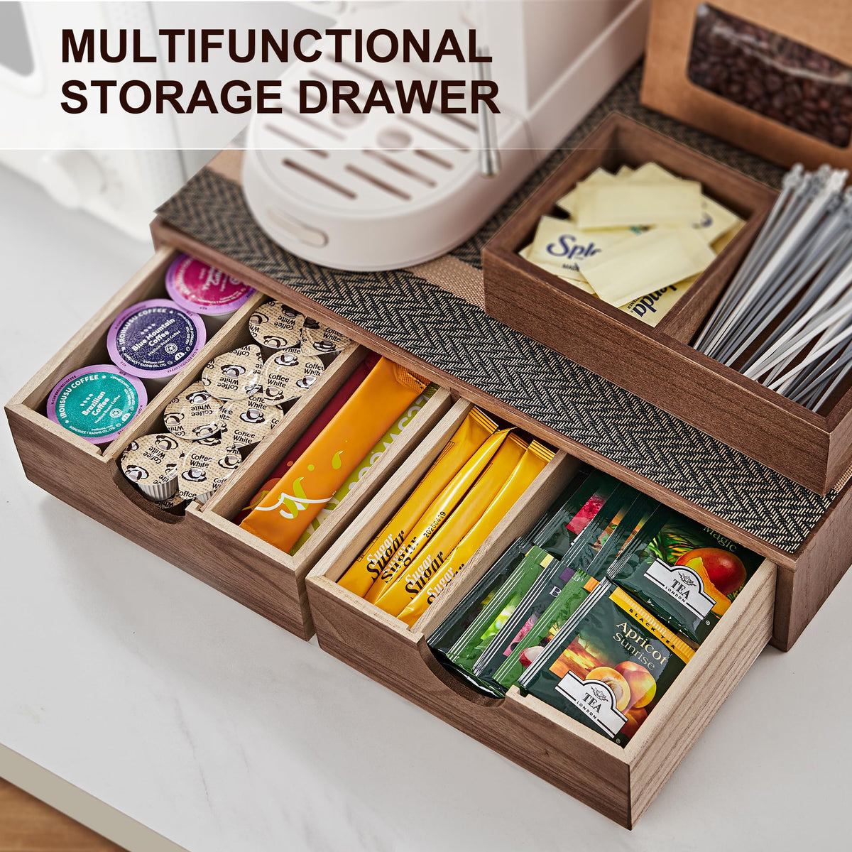 SMARTAKE 30-pod capacity K-Cup holder fits kitchen or office bars.