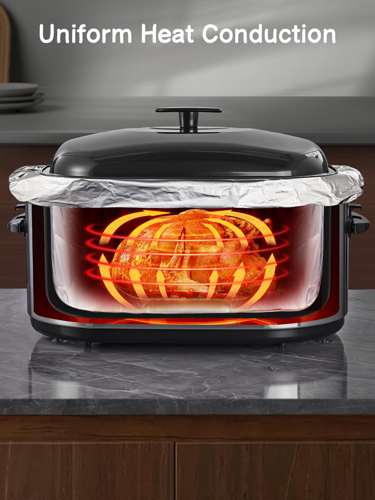 SMARTAKE BPA-free aluminum liners provide safe roasting and cleanup.