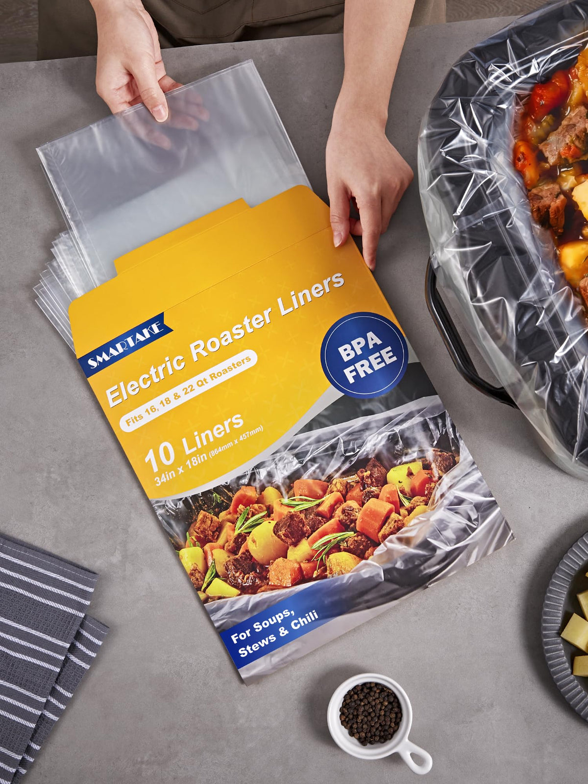 Easy cleanup after stews and casseroles with SMARTAKE liners