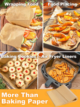 SMARTAKE heat-resistant parchment up to 450°F supports baking, grilling, steaming.