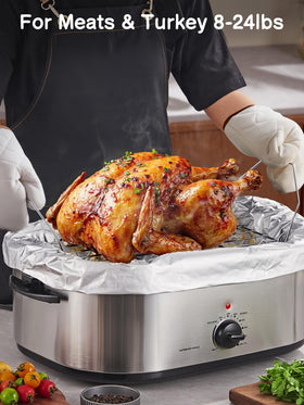 SMARTAKE liners for 18-qt roasters promote easy cleanup after cooking.
