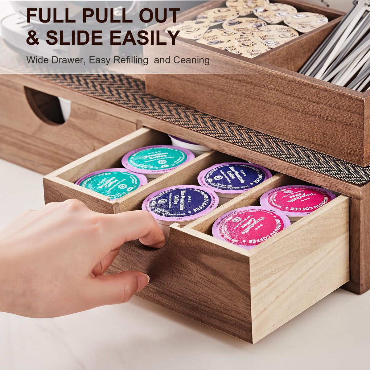 SMARTAKE included non-slip mat protects surface and keeps pods secure.