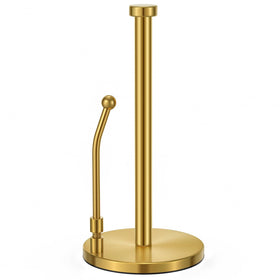 SMARTAKE gold stainless steel paper towel holder on counter offers durable, rustproof performance.