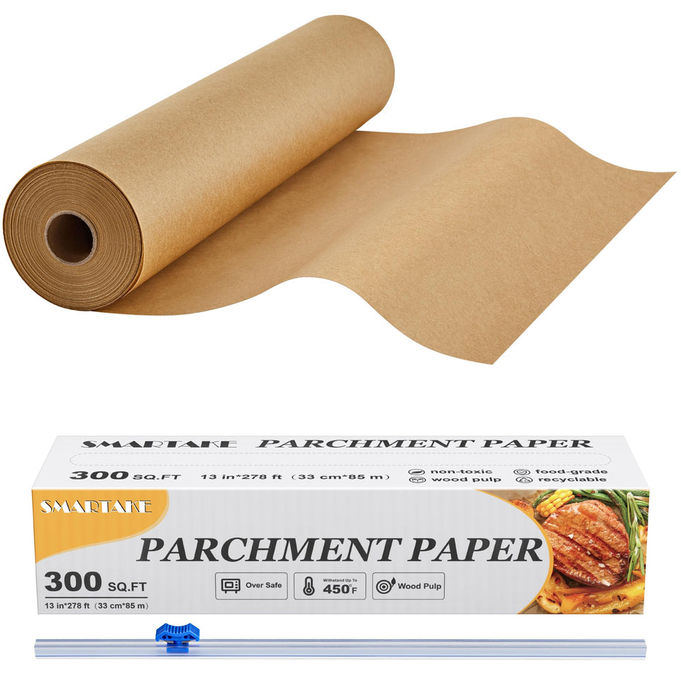SMARTAKE parchment paper roll 13in278ft long for continuous baking sessions