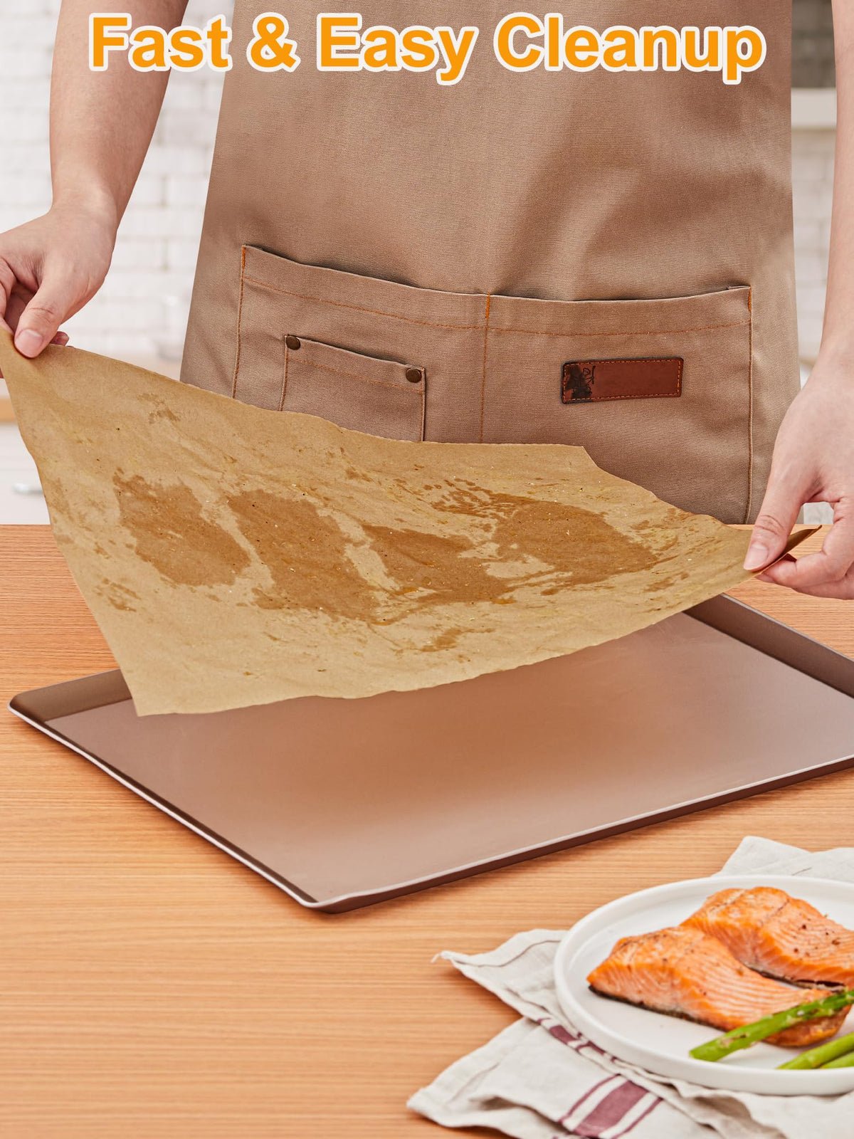 SMARTAKE parchment roll withstands up to 450°F for versatile oven use