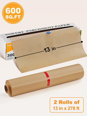 SMARTAKE parchment roll non-stick surface prevents sticking and reduces cleanup