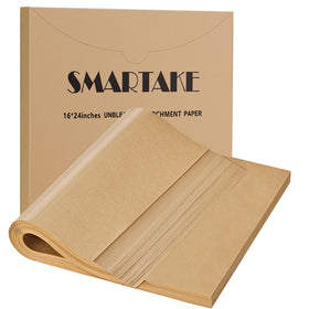SMARTAKE pre-cut parchment sheets in 16x24 inches for quick, mess-free baking prep.