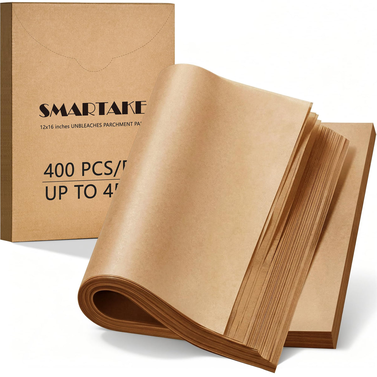SMARTAKE 12x16 parchment sheets, precut and non-stick for quick baking prep