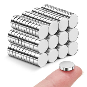 SMARTAKE round 10mm silver fridge magnet holds notes on metal surface.