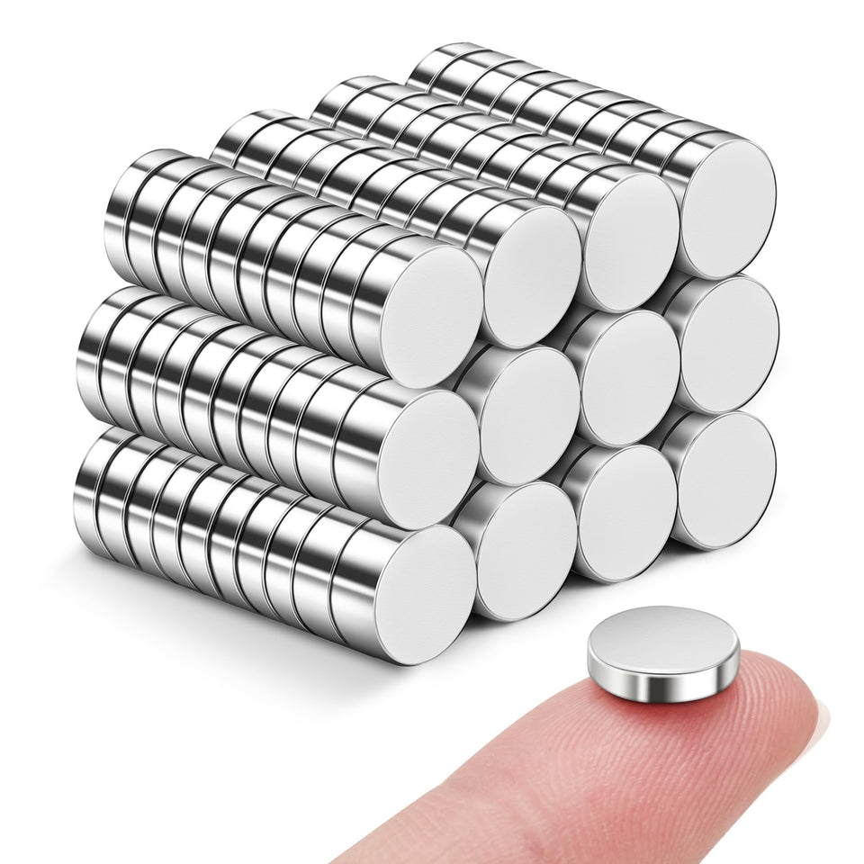 SMARTAKE round 10mm silver fridge magnet holds notes on metal surface.