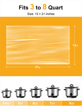 SMARTAKE slow cooker liner 13x21 round in pot, fits 3-8 qt cookers for convenience.