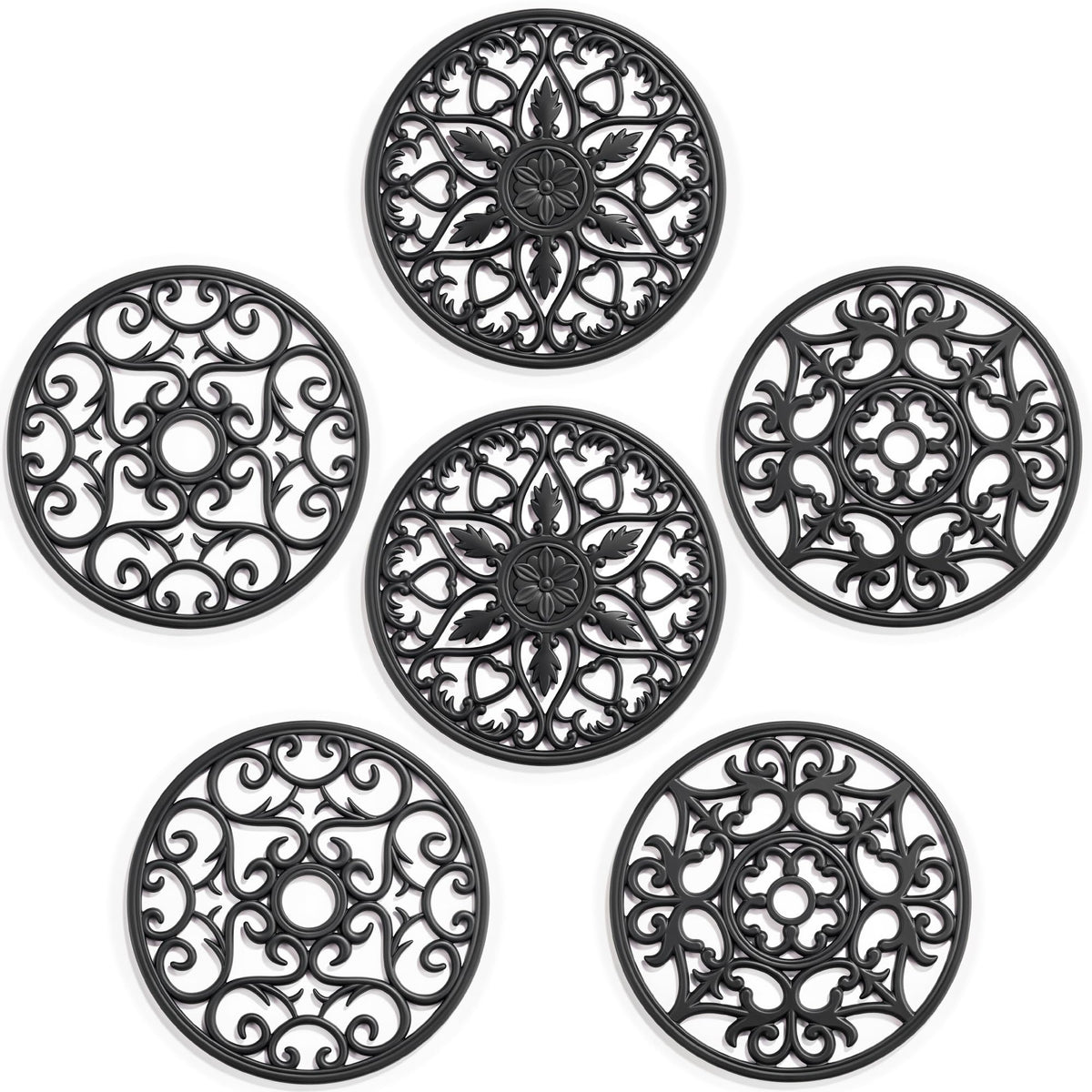 SMARTAKE trivet mats 8-inch pattern A top view for stylish heat protection
