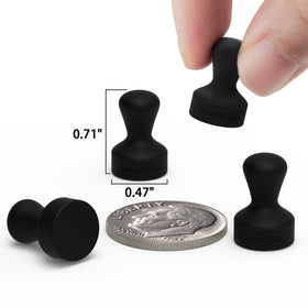 Smart&Cool silicone-coated magnets close-up showing anti-scratch edge protecting surfaces.