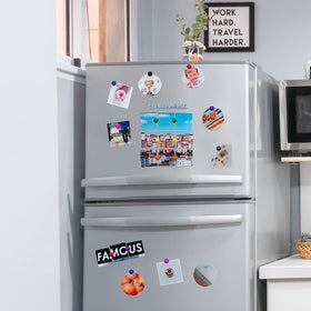 Smart&Cool magnets placed on a whiteboard for quick notes