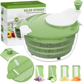 SmartTrends Salad Spinner 5.3 Qt bowl with lid shows ample capacity for family salads