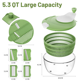 SmartTrends salad spinner four blade set enables quick slicing and shredding