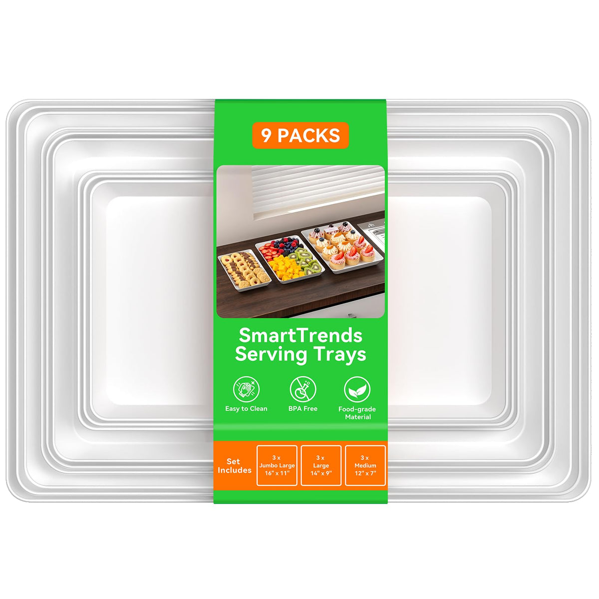 SmartTrends medium serving tray 12x7 with desserts for at-table elegance