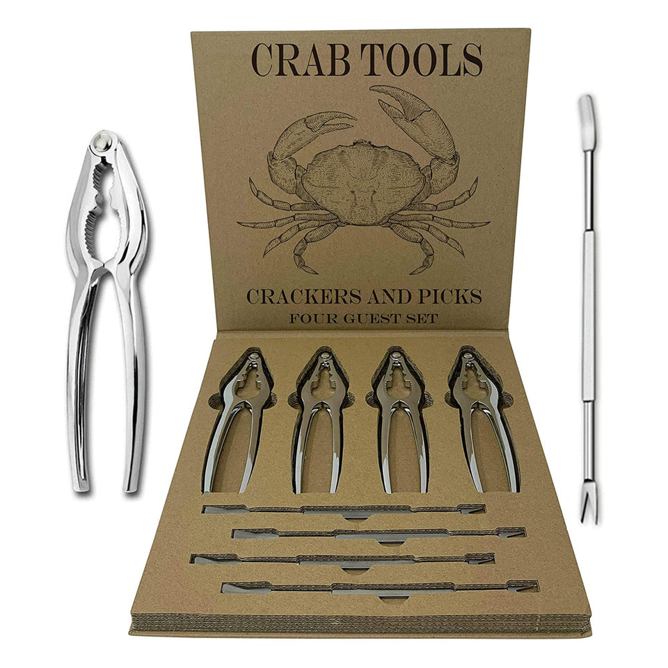 Smedley & York crab leg crackers on a storage board for easy prep.