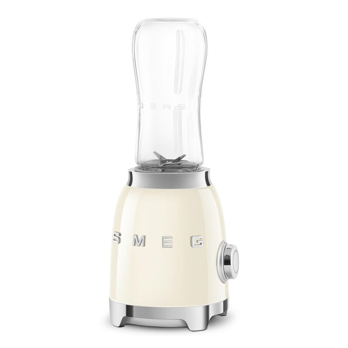 Smeg 50s Retro blender with backlit knob for precise speed control on the counter