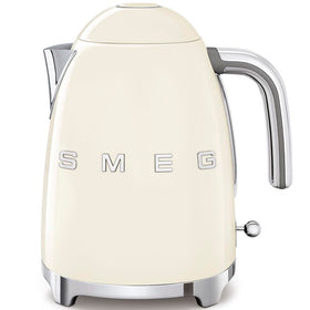 Smeg KLF03CRUS cream kettle front view showcasing luxury design
