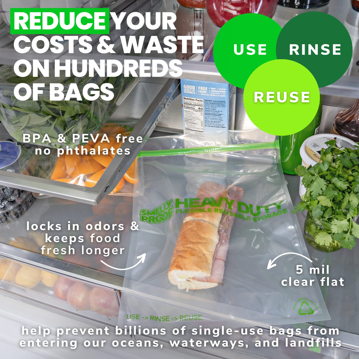 Smelly Proof dishwasher-safe bags highlight simple cleaning and long-term reuse potential