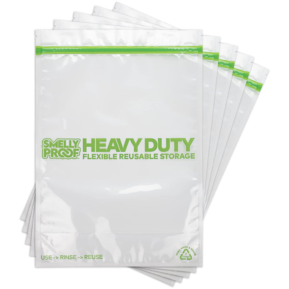 Smelly Proof Heavy Duty Bags stand-up design for easy filling and stacking.