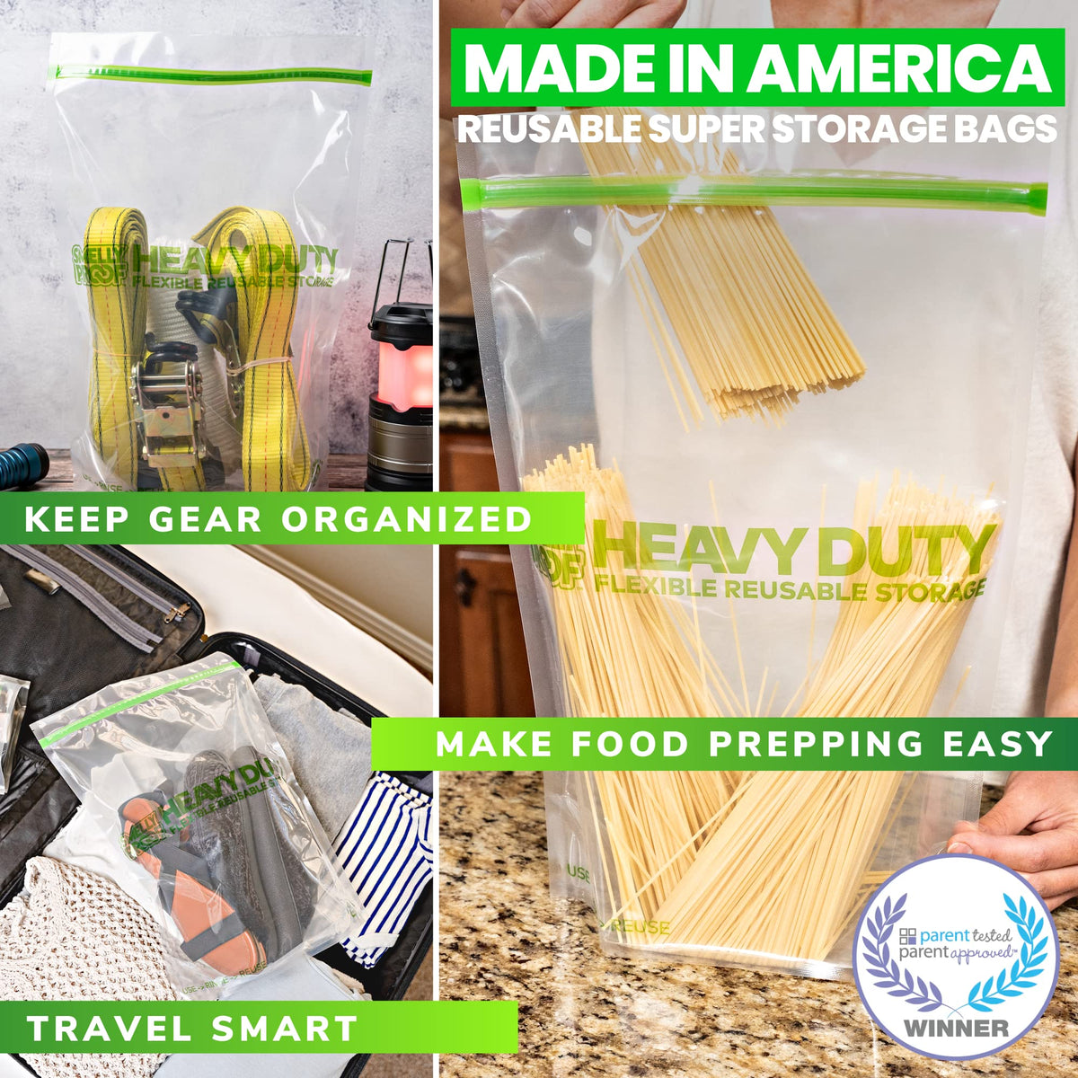 Smelly Proof Heavy Duty Bags triple zip closure provides secure sealing.
