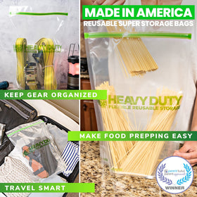 Smelly Proof Heavy Duty Bags triple zip closure provides secure sealing.