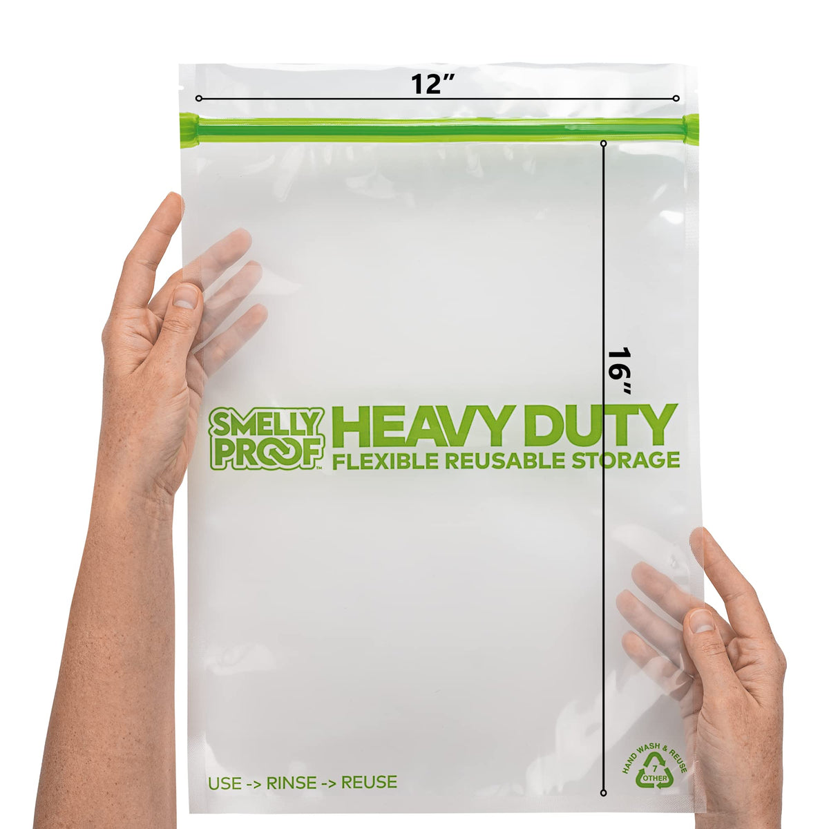 Smelly Proof Trilok zipper closeup shows a secure seal and odor barrier