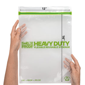 Smelly Proof Trilok zipper closeup shows a secure seal and odor barrier