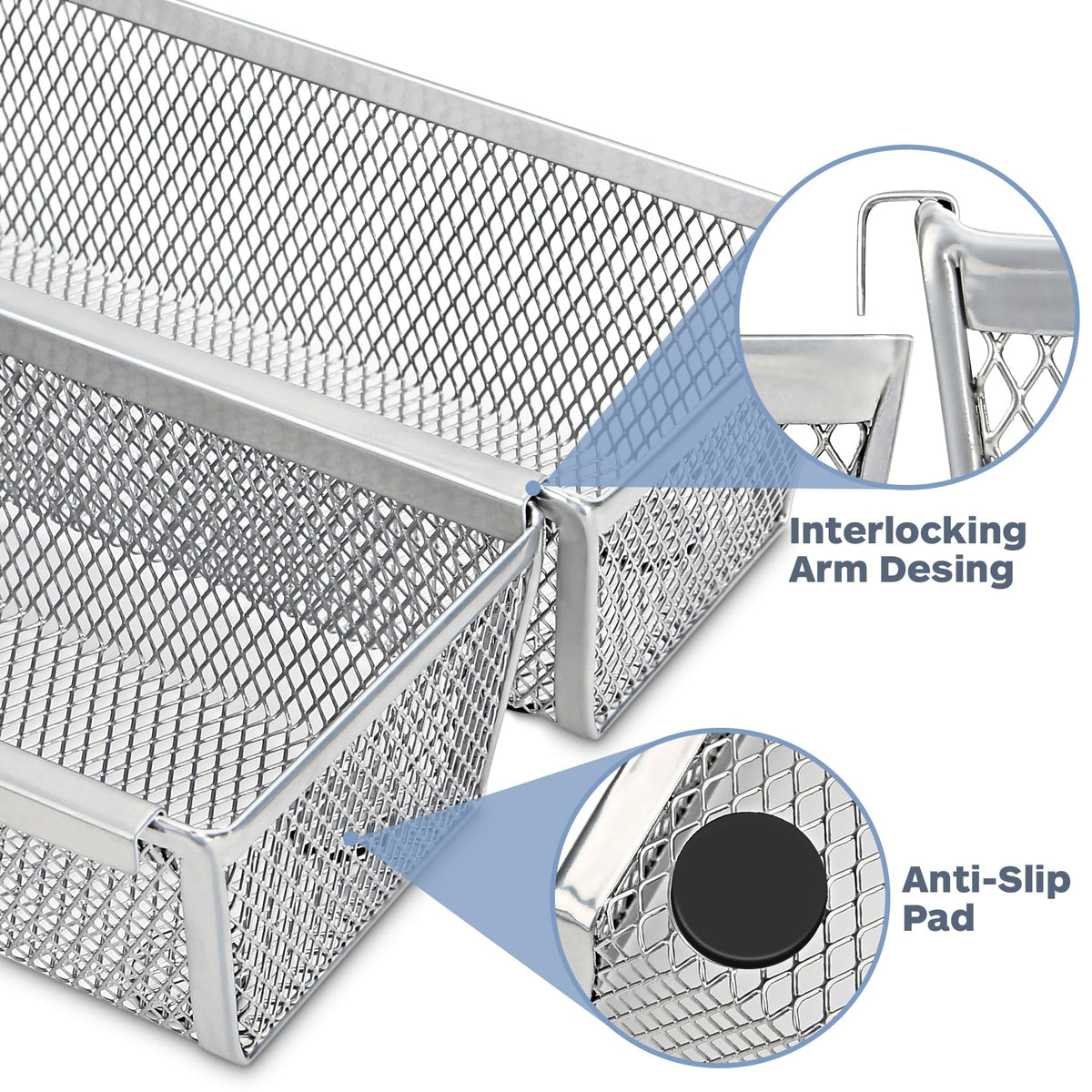Smgmg organizer with non-slip feet stays steady during use.
