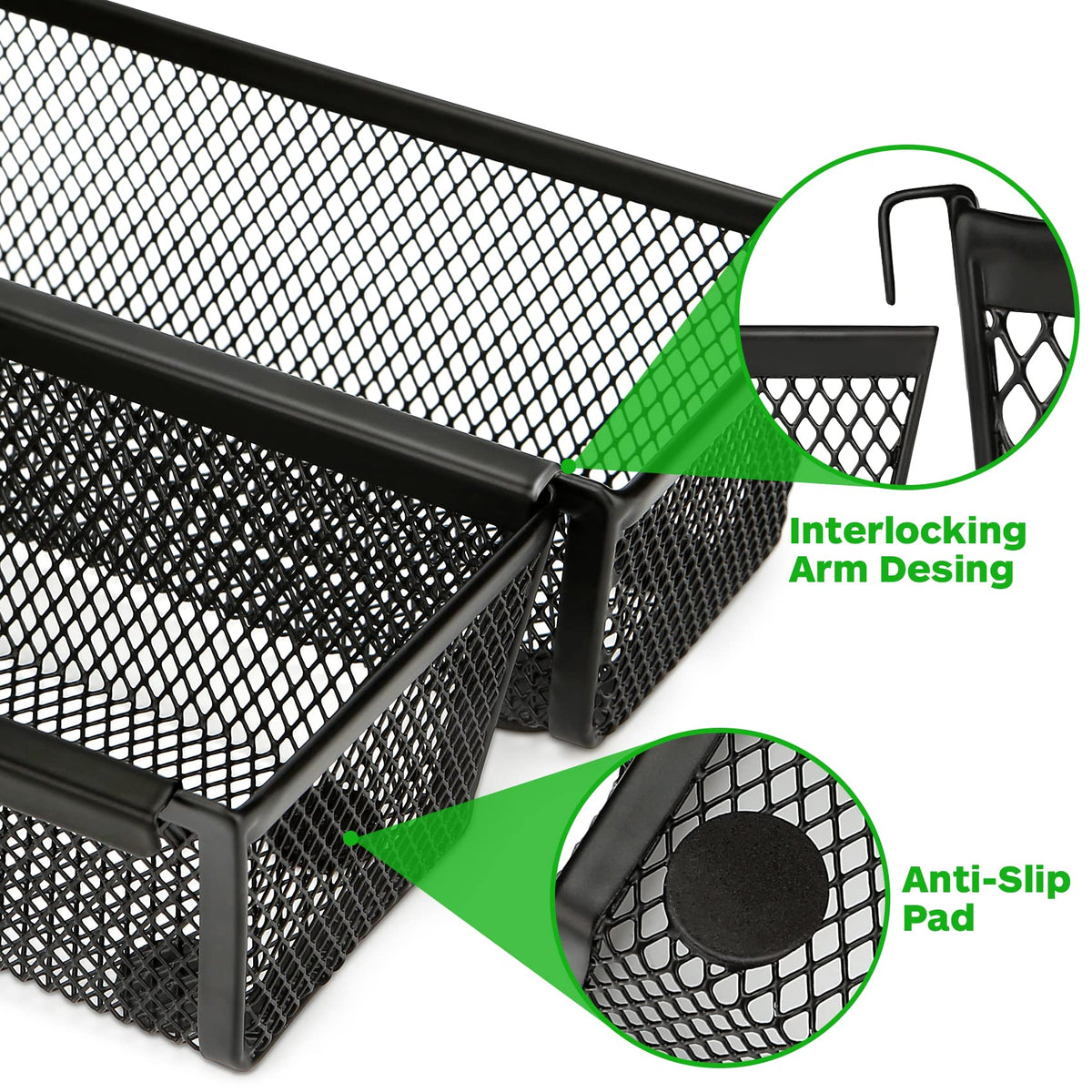 Smgmg non-slip feet stabilize the organizer in any drawer.