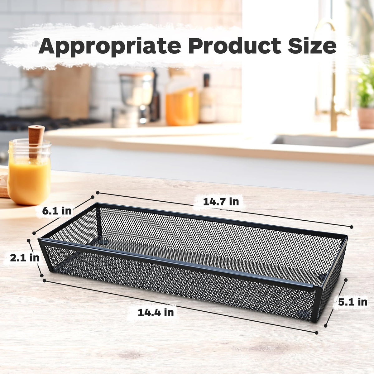 Smgmg two-pack organizer showing 14.7 by 6.1 inch dimensions for large utensils.