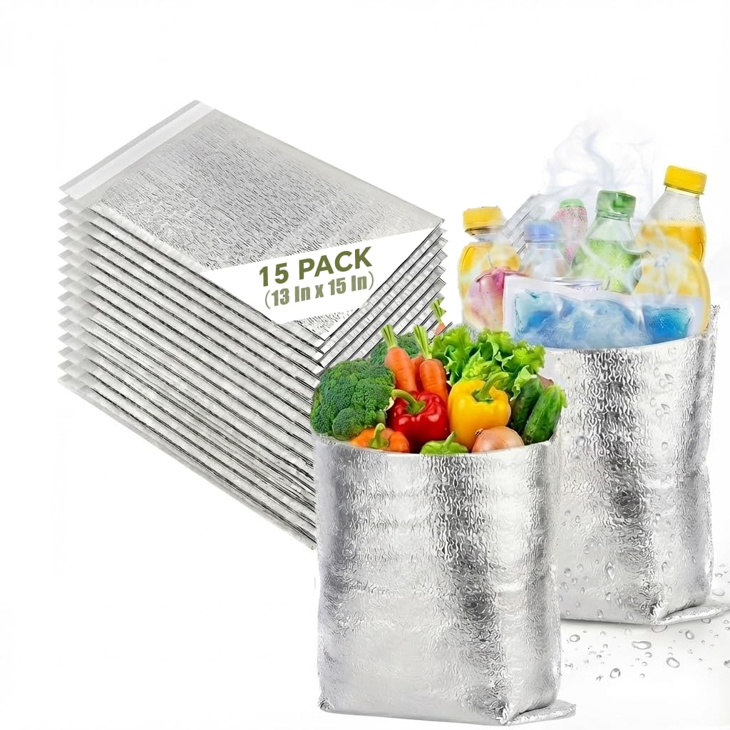 Smilco insulation bag in fold-flat form for compact storage and reuse.