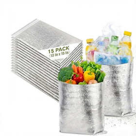 Smilco insulation bag in fold-flat form for compact storage and reuse.