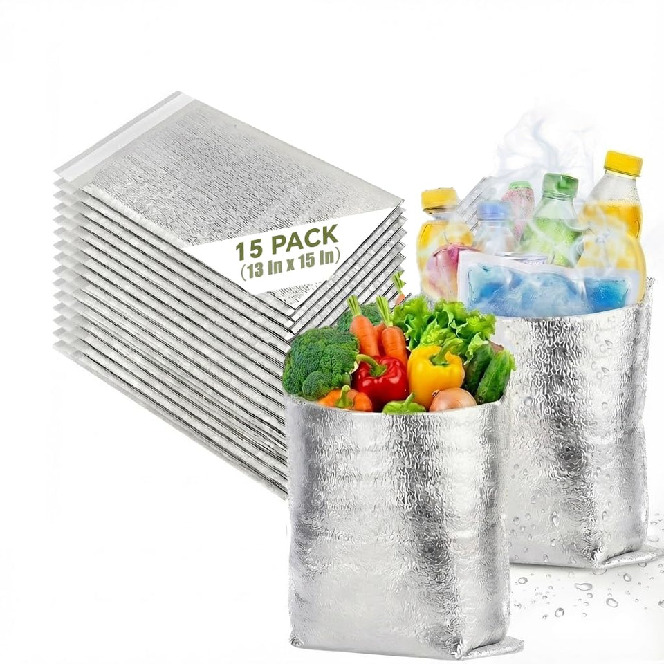 Smilco insulation bag in fold-flat form for compact storage and reuse.