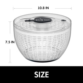 Smile mom salad spinner 6-3qt-bowl provides ample capacity for family meals.