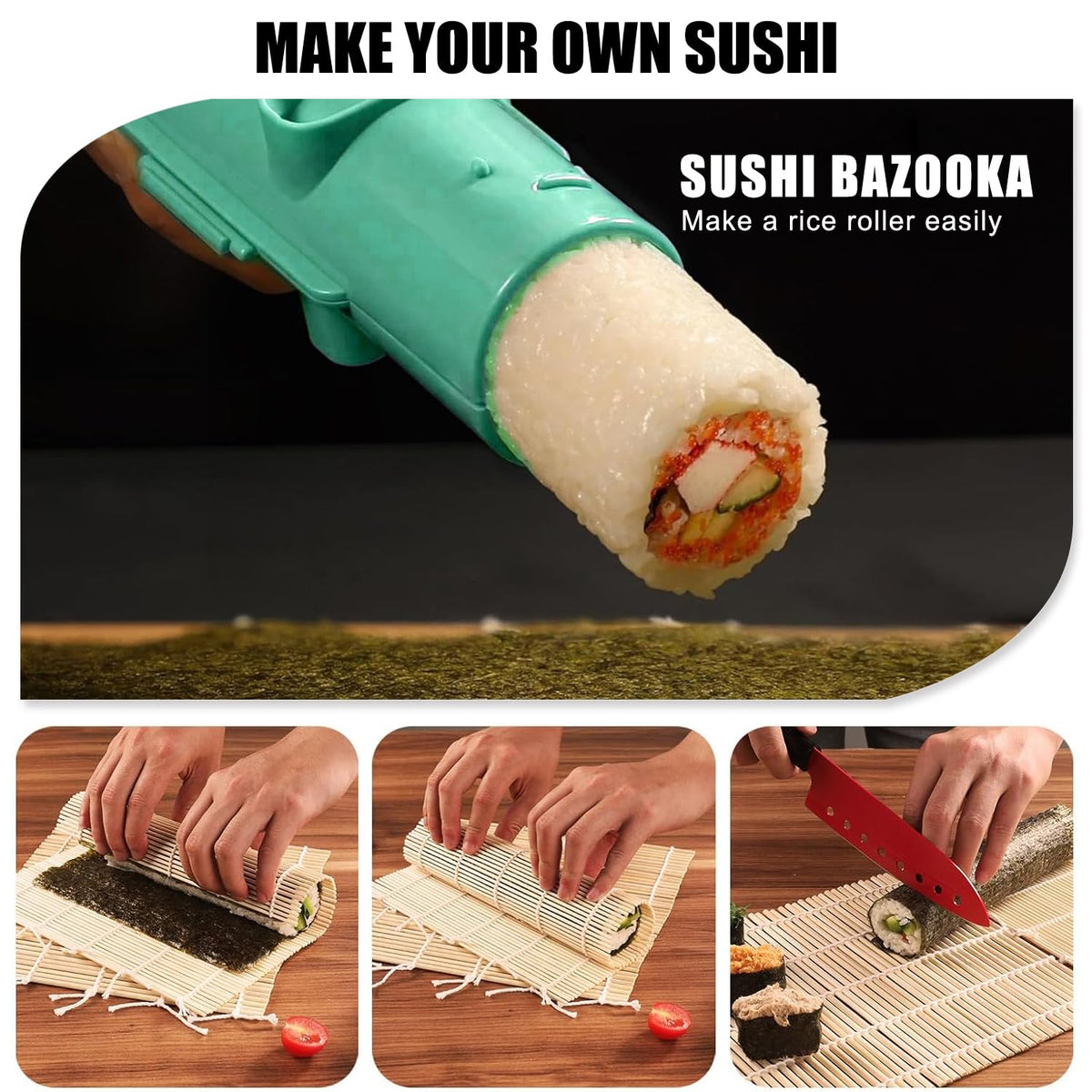SmileTools chef knife ensures clean, precise cuts for tidy sushi pieces
