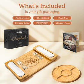 SMIRLY bamboo cheese board knife set ideal for small gatherings