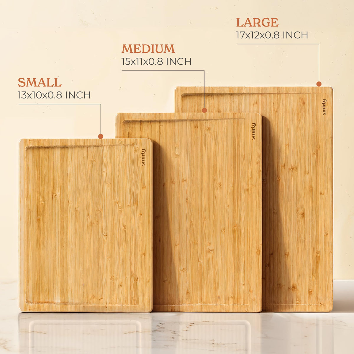 SMIRLY bamboo boards with ergonomic handles for comfortable extended use
