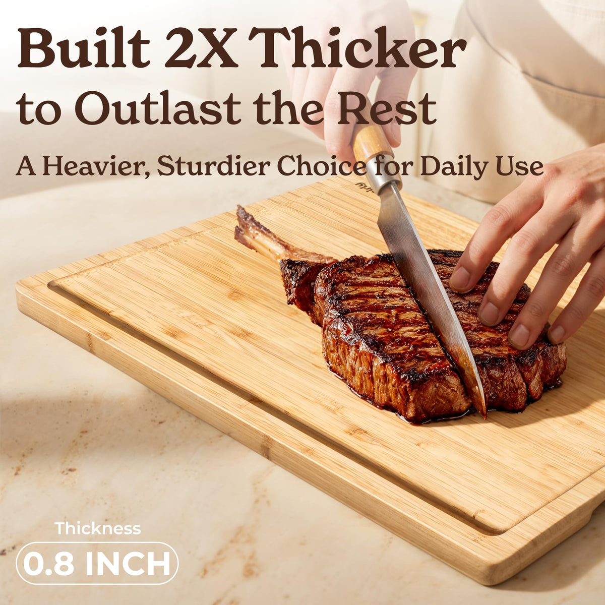 SMIRLY 3pc medium board side view ideal for mid-size chopping tasks