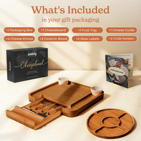 SMIRLY cheese board accessories and grooves for breads and cookies