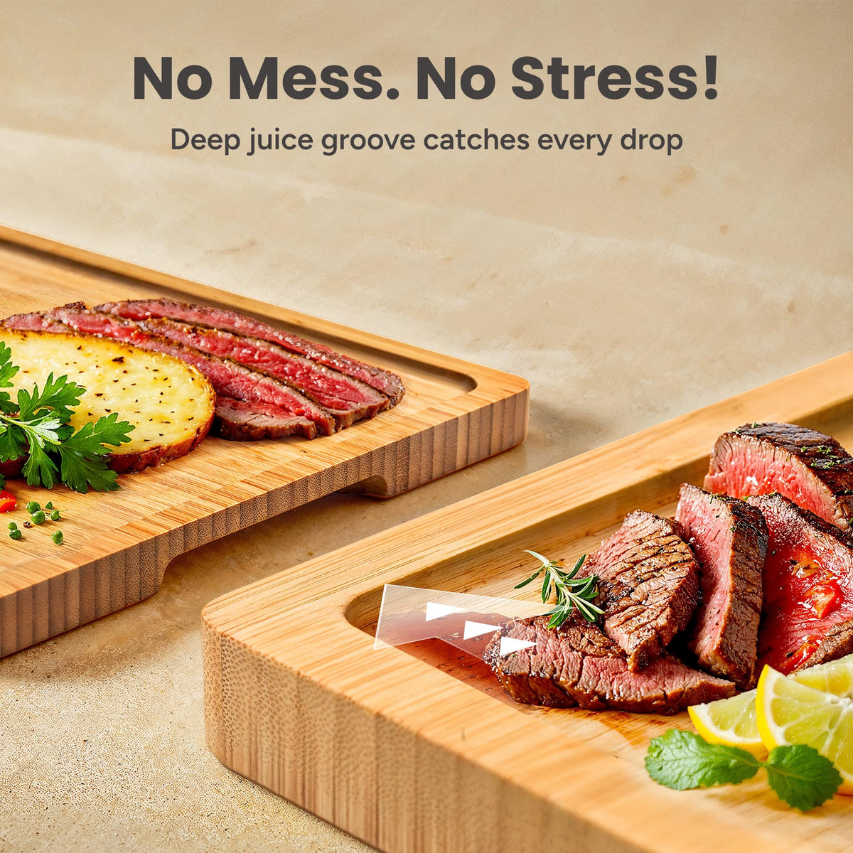 Ergonomic handles on SMIRLY cutting boards for comfortable slicing