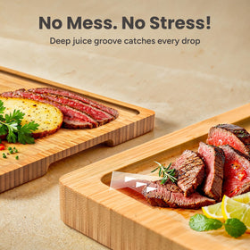 Ergonomic handles on SMIRLY cutting boards for comfortable slicing