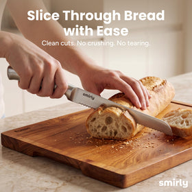 SMIRLY dishwasher-safe knives simplify cleanup after busy cooking sessions
