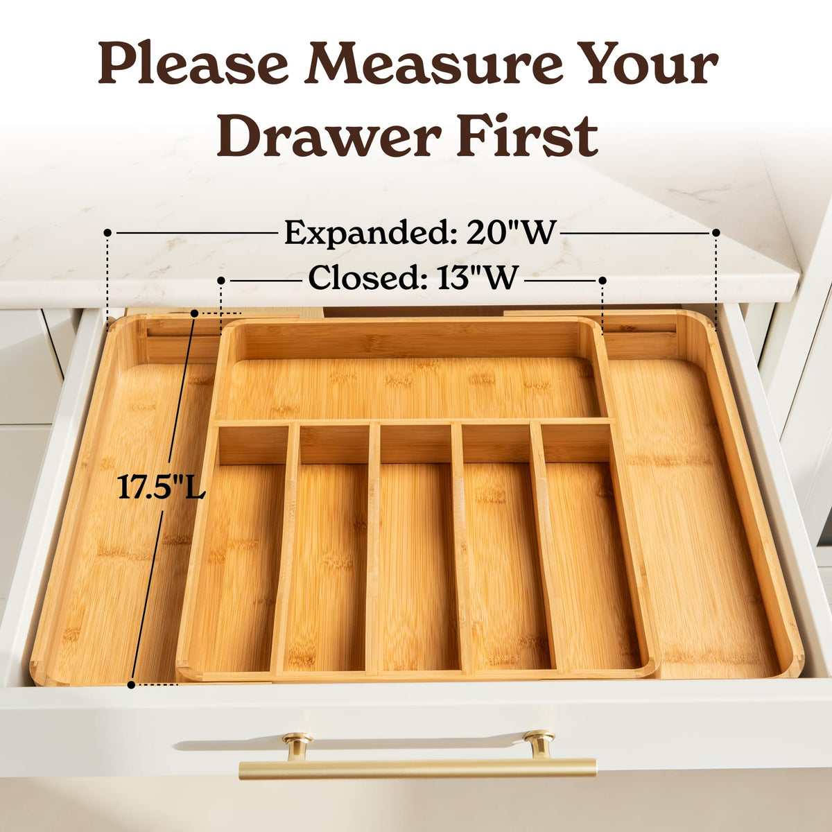 SMIRLY expandable organizer adapts to your drawer for a custom fit.