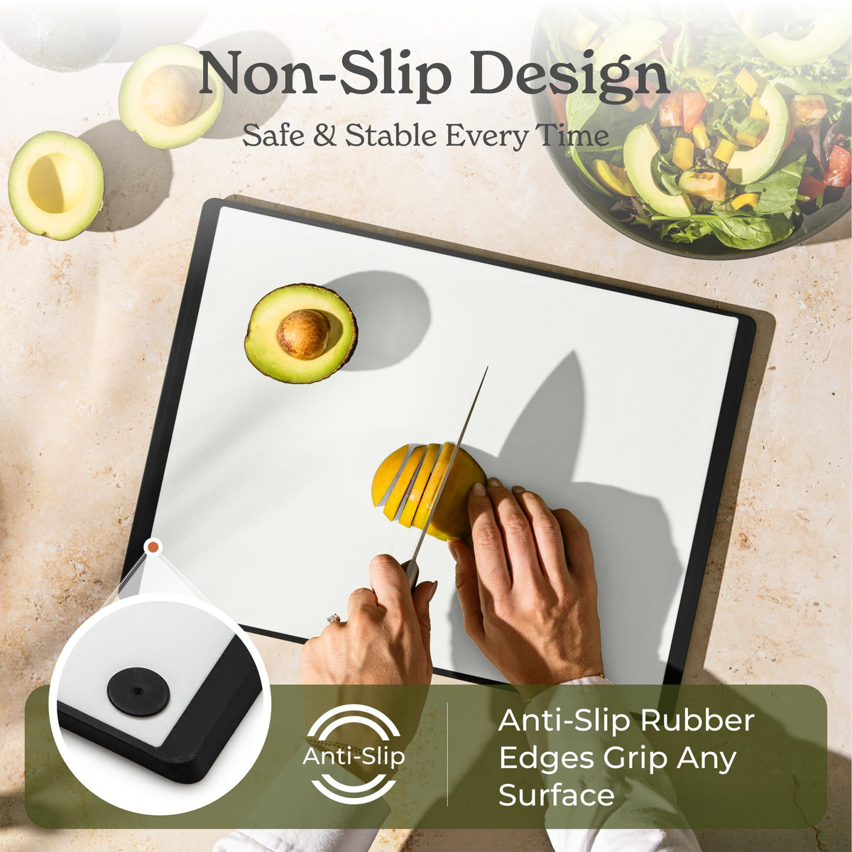 Smirly holder and boards keep kits organized on the countertop