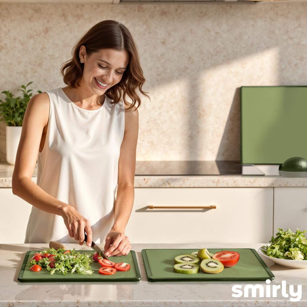 Smirly dishwasher-safe boards simplify cleanup after meals.